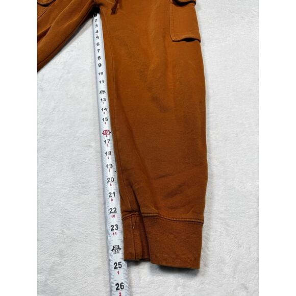 VTG Nike Fleece Cargo Joggers M Burnt Sienna Brown Midweight Sweatpants - Picture 6 of 12